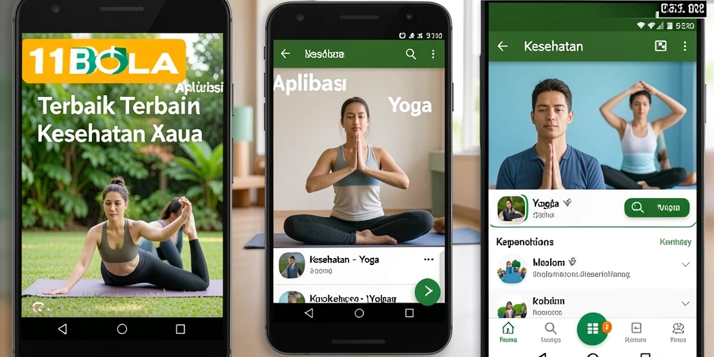 Tampilan antarmuka aplikasi 11BOLA yang intuitif untuk latihan Yoga.