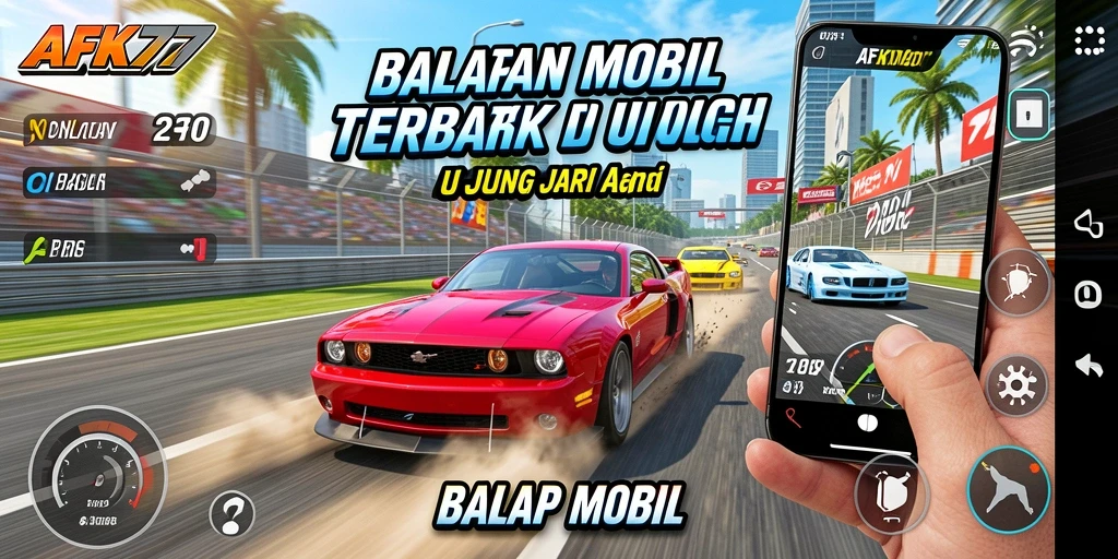 Screenshot AFK77 menampilkan balapan mobil yang mendebarkan dengan grafis menawan.