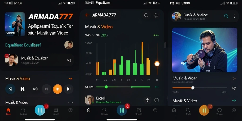 Tampilan antarmuka ARMADA777 dengan fungsi Equalizer yang intuitif.