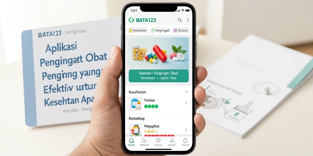 Tampilan antarmuka BATA123 yang sederhana dan mudah digunakan untuk pengingat obat.
