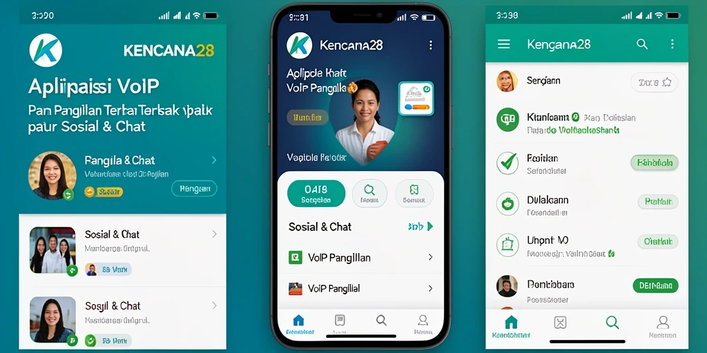 Antarmuka pengguna <strong>KENCANA28</strong> dengan fitur VoIP Panggilan yang mudah digunakan.