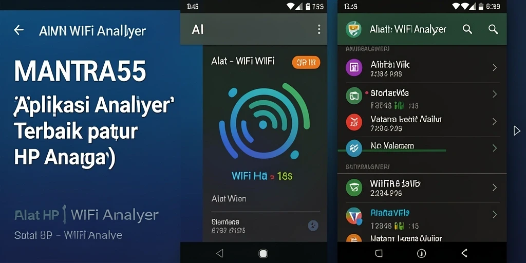 Tampilan antarmuka aplikasi MANTRA55 sebagai WiFi Analyzer.