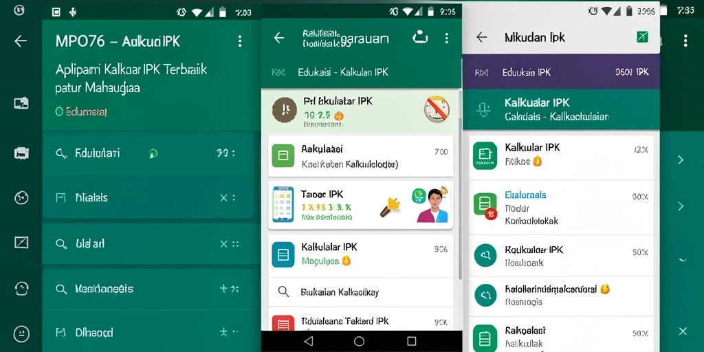Antarmuka aplikasi MPO76 Kalkulator IPK yang menarik dan mudah digunakan.