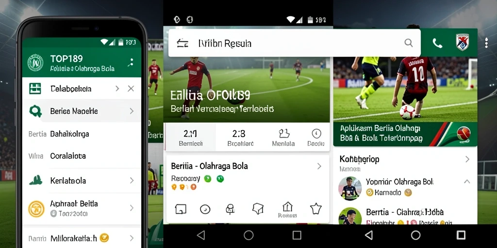 Tampilan antarmuka aplikasi Olahraga Bola yang informatif dan interaktif.