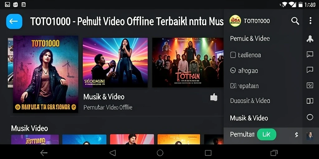Tampilan antarmuka utama TOTO1000 yang sederhana dan fungsional.