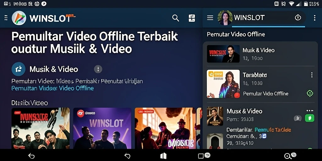 Tampilan antarmuka WINSLOT sebagai Pemutar Video Offline yang intuitif dan menarik.